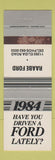 Matchbook Cover - 1984 Ford Raabe Delphos OH WEAR