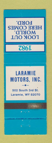 Matchbook Cover - 1982 Ford Laramie Motors WY WEAR