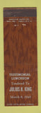 Matchbook Cover - Julius King Testimonial Lunch 1941 Matchbook Dealer
