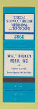 Matchbook Cover - 1982 Ford Walt Hickey Southgate MI WORN