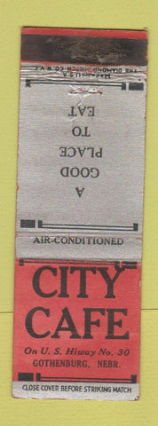 Matchbook Cover - City Cafe Gothenburg NE WORN