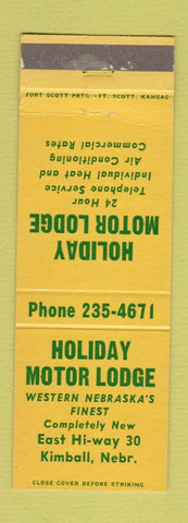 Matchbook Cover - Holiday Motor Lodge Kimball NE