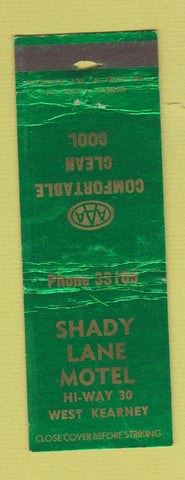 Matchbook Cover - Shady Lane Motel Kearney NE WORN