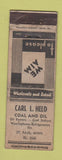 Matchbook Cover - Carl Held Coal Oil St Paul MN POOR