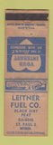 Matchbook Cover - Leitner Fuel Coal St Paul MN WORN