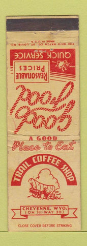 Matchbook Cover - Trail Coffee Shop Cheyenne WY WORN