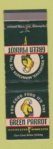 Matchbook Cover - Green Parrot Rochester MN WEAR