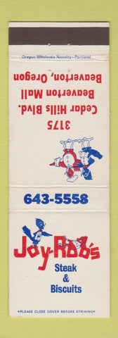 Matchbook Cover - Joy Rob's Steak Biscuits Beaverton OR