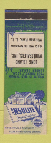 Matchbook Cover - Long Island Insulite Insulation Williston Park LI NY