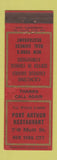 Matchbook Cover - Port Arthur Restaurant New York City Chinese
