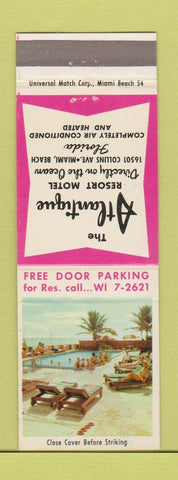 Matchbook Cover - The Atlantique Resort Motel Miami Beach FL