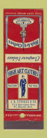 Matchbook Cover - High Art Men's Clothes Strauss Fort Smith AR