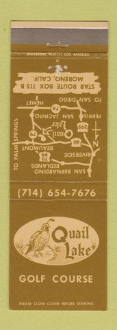 Matchbook Cover - Quail Lake Golf Course Moreno CA