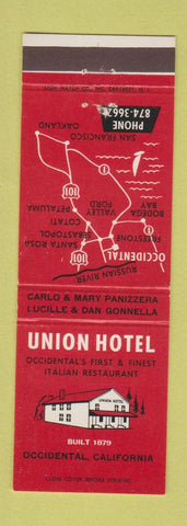 Matchbook Cover - Union Hotel Occidental CA