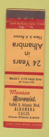 Matchbook Cover - Muson Drug Alhambra CA
