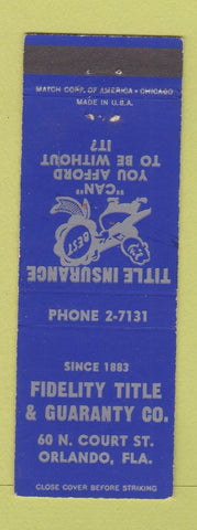 Matchbook Cover - Fidelity Title Guaranty Orlando FL