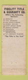 Matchbook Cover - Fidelity Title Guaranty Orlando FL