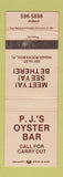Matchbook Cover - PJ's Oyster Bar Indian Rocks Beach FL