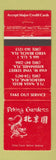 Matchbook Cover - Peking Garden Chinese Food Melbourne Vero Beach FL