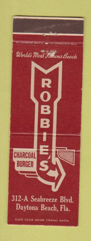 Matchbook Cover - Robbie's Charcoal Burger Daytona Beach FL