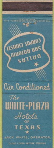 Matchbook Cover - White Plaza Hotel Dallas San Antonio TX