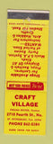 Matchbook Cover - Craft Village St Petersburg FL