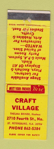 Matchbook Cover - Craft Village St Petersburg FL