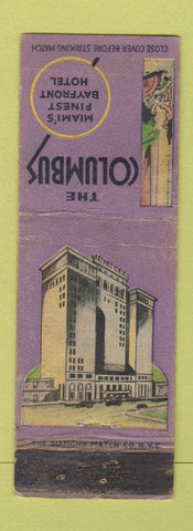 Matchbook Cover - Columbus Hotel Miami FL WORN