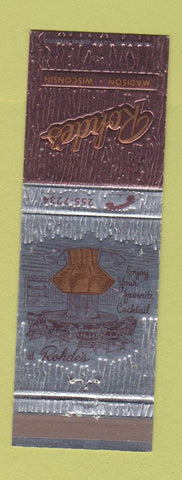 Matchbook Cover - Rohde's Madison WI restaurant