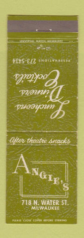 Matchbook Cover - Angie's Milwaukee WI restaurant