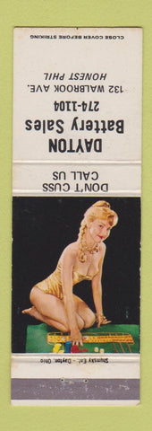 Matchbook Cover - Dayton Battery Sales pinup OH