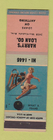 Matchbook Cover - Harry's Loan pinup Indianapolis?IN