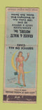 Matchbook Cover - Krause Waltz Motor sKaiser Frazer pinup POOR