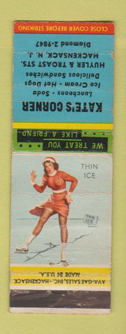 Matchbook Cover - Kate's Corner Hackensack NJ pinup WORN