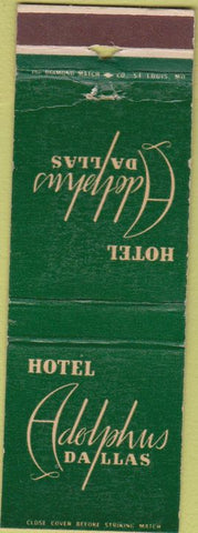 Matchbook Cover - Hotel Adolphus Dallas TX WEAR