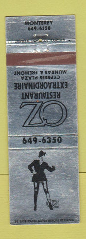 Matchbook Cover - Oz Restaurant Monterey CA girlie WEAR