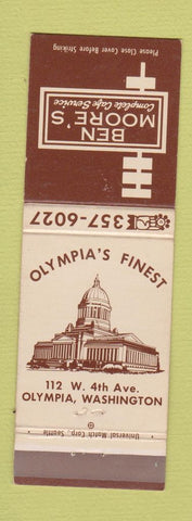 Matchbook Cover - Ben Moore's Cafe Olympia WA