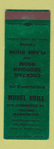 Matchbook Cover - Model Grill Tacoma WA SAMPLE