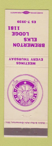 Matchbook Cover - Elks Lodge Bremerton WA