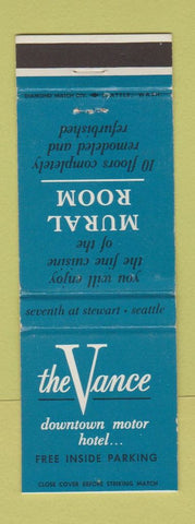 Matchbook Cover - The Vance Motor Hotel Seattle WA