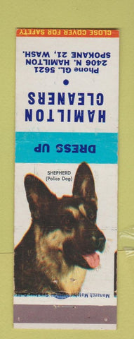 Matchbook Cover - Hamilton Cleaners Spokane WA German Shepherd