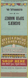 Matchbook Cover - Sasher's Super Market Glennville GA