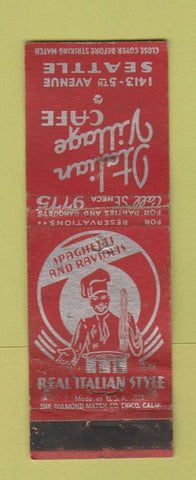 Matchbook Cover - Italian Village Cafe Seattle WA POOR