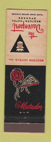 Matchbook Cover - Davenport Hotel Spokane WA The Matador