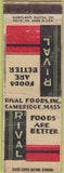 Matchbook Cover - Rival Foods Inc Cambridge MA WEAR