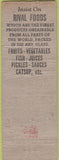 Matchbook Cover - Rival Foods Inc Cambridge MA WEAR
