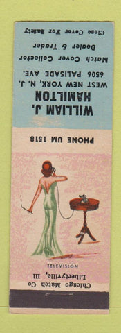 Matchbook Cover - William Hamilton Match Collector West New York NJ pinup