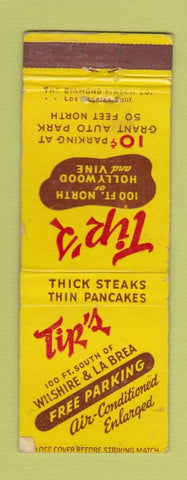 Matchbook Cover - Tip's Restaurant Los Angeles CA WORN