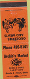 Matchbook Cover - Archie's Market Siam OH orange Sohio oil gas WEAR
