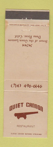 Matchbook Cover - Quiet Cannon Restaurant Dana Point CA